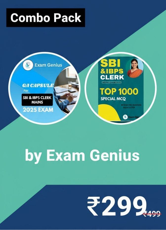 SBI & IBPS CLERK GA CAPSULE + 1000 SPECIAL MCQ COMBO PDF 2025