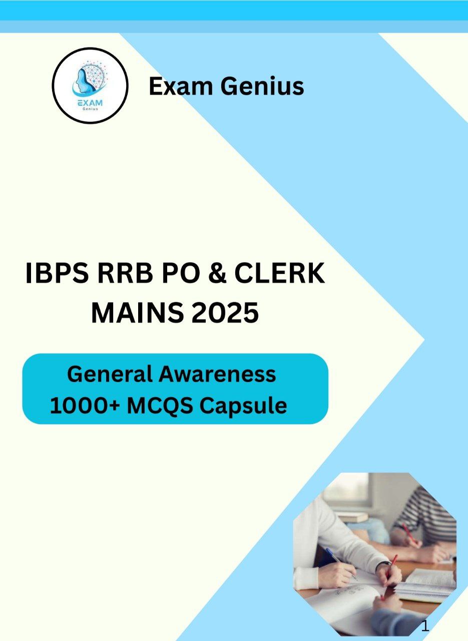 RRB PO & CLERK MAINS TOP 1000+ General Awareness MCQs