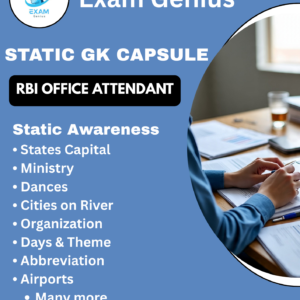 RBI OFFICE ATTENDANT STATIC AWARENESS PDF 2026