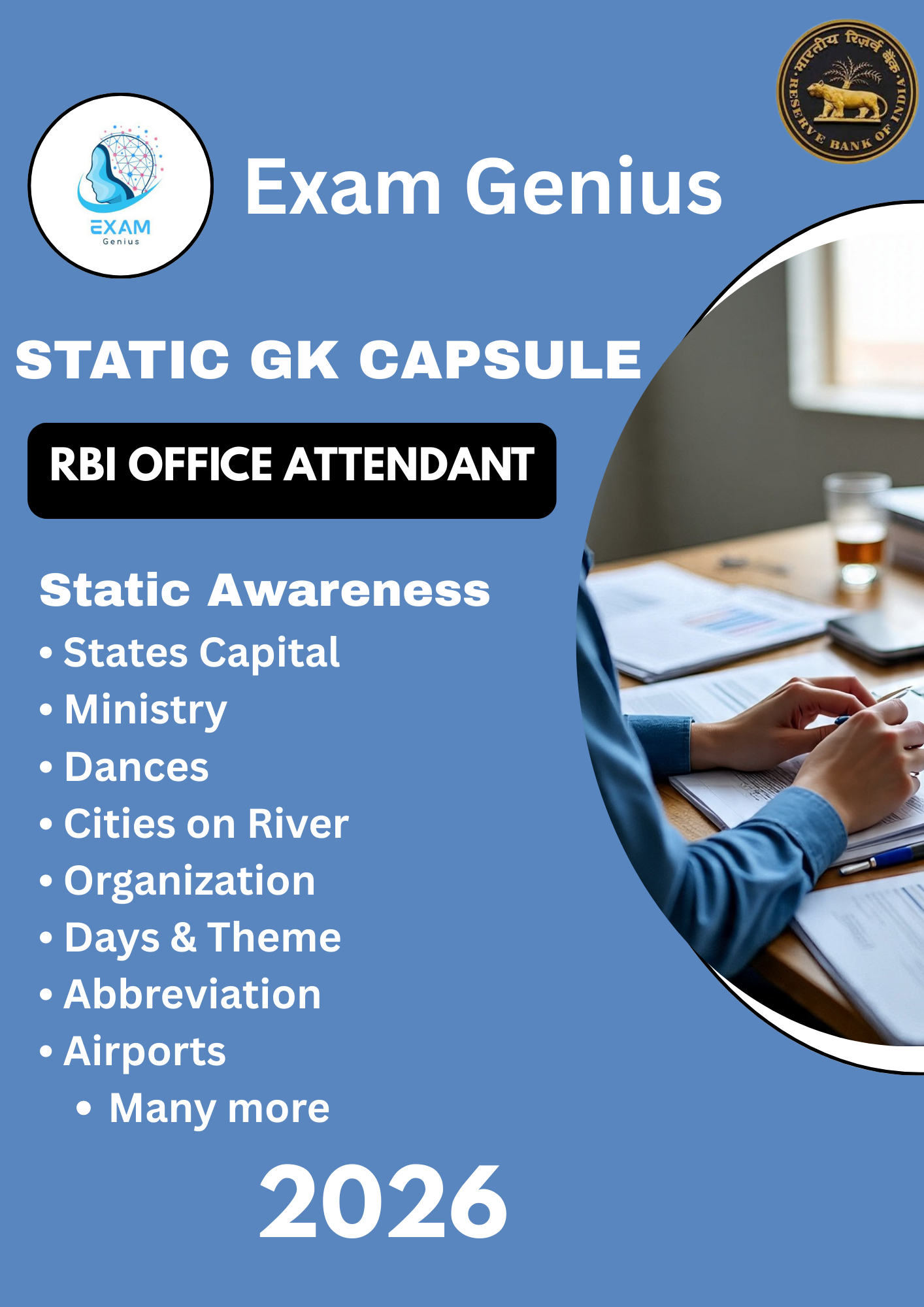 RBI OFFICE ATTENDANT STATIC AWARENESS PDF 2026